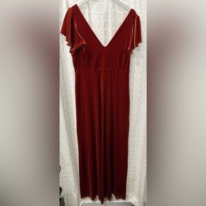 Birdy Grey Burnt Orange Velvet Dress